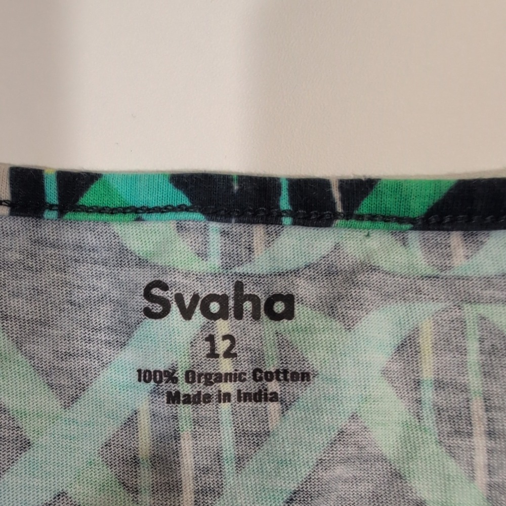 Svaha DNA Double Helix Science Dress Womens 12 Green Teal Organic Cotton Pockets - Picture 5 of 9